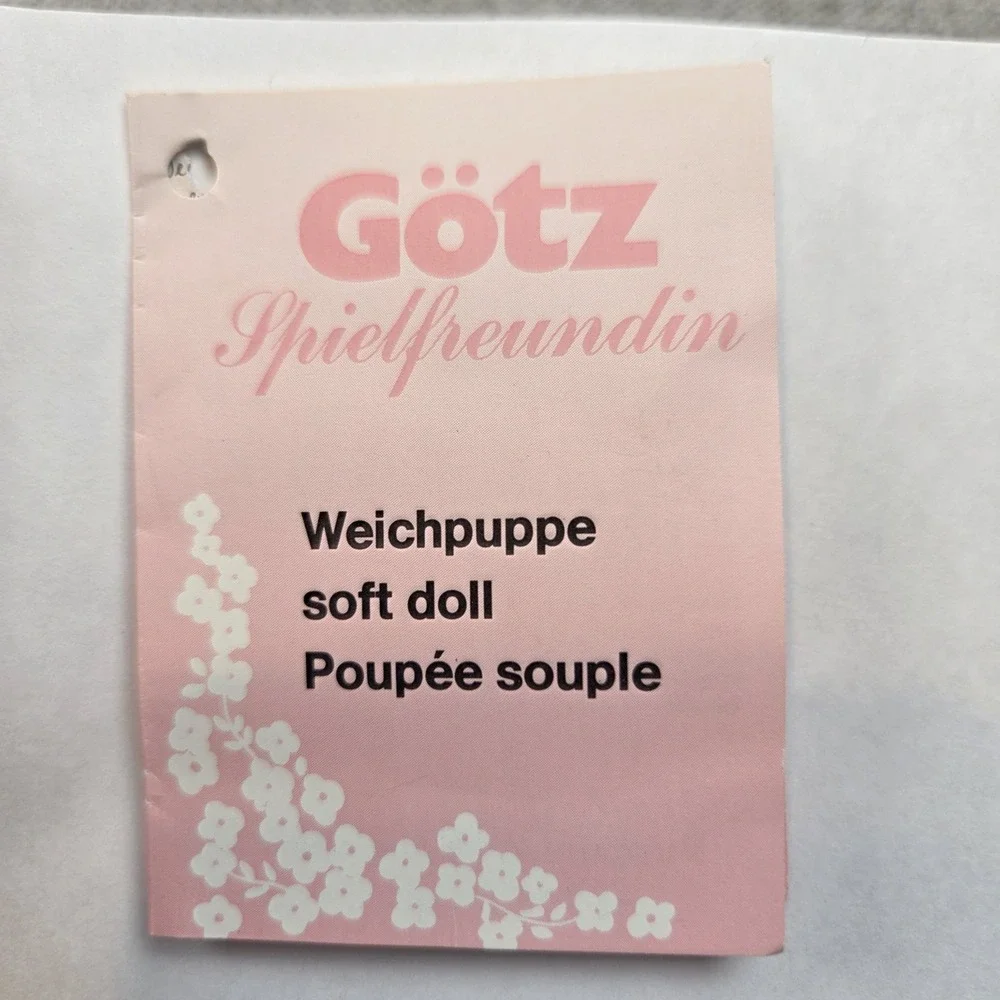 Vintage Gotz Puppe Baby Girl Doll‎ Pink Suit Brown Eyes 16